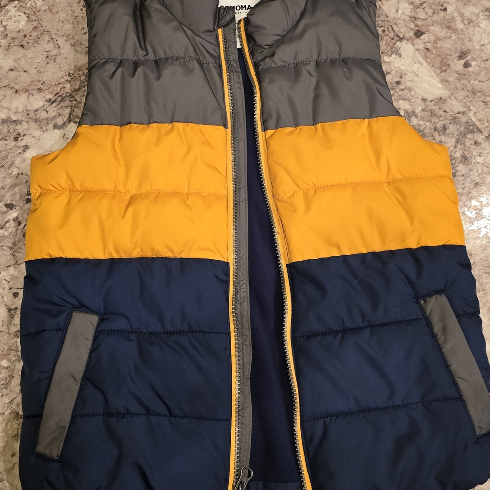 Sonoma Kids Puffer Vest - Blue, Yellow, Gray